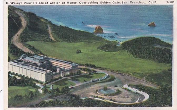 California San Francisco Birds Eye View Palace Of Legion Of Honor Overlooking...