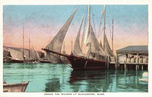 Vintage Postcard Among the Wharves Gloucester Massachusetts MA E. C. Mc Intire