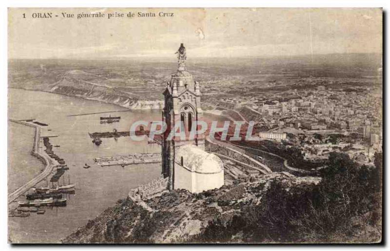 Old Postcard Oran General View from Santa Cruz