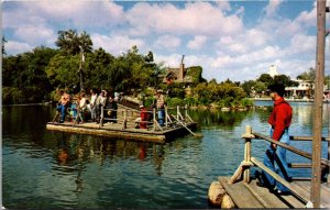 Disneyland Frontierland Postcard Log Rafts to Tom Sawyer Island