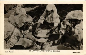 PC CPA MOROCCO, FLANDRIN 120, COUSCOUS, VINTAGE REAL PHOTO POSTCARD (b12129)