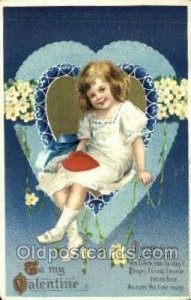 Valentines Day 1914 light corner wear, postal used 1914