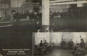 Boston MA Fargo Barracks Telephone Center WWII Era Used Psotcard