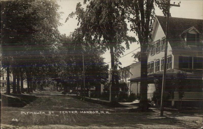 Center Harbor NH Plymouth Street c1910 Real Photo Postcard