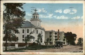 Orono ME Town Hall & University Inn c1920 Postcard