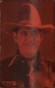 Cowboy Actor Arcade Exhibit Card c1920s-30s LEO MALONEY Red Tint