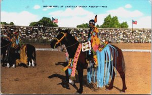 Indian Girl At Umatilla Indian Agency Native American Linen C057