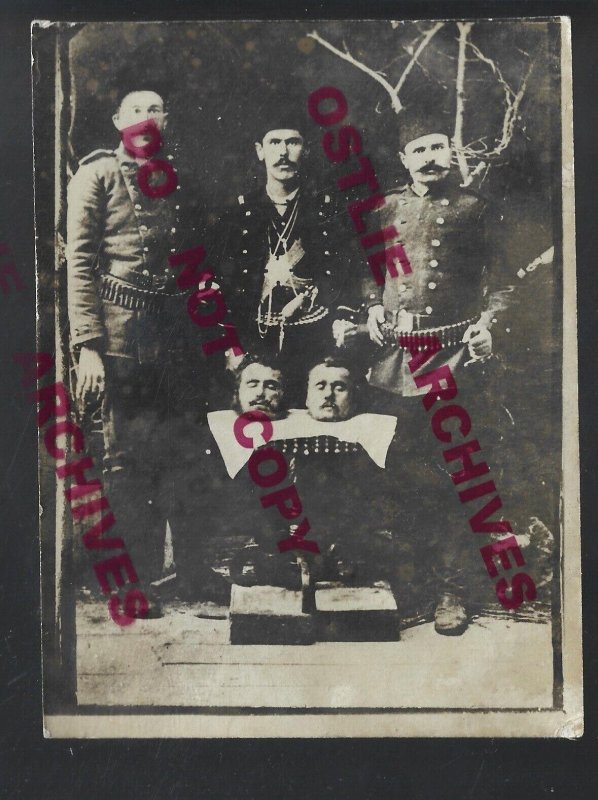 RPPC c1910 DOUBLE BEHEADING Execution DEATH Dying Punishment #6 HEADS ON TABLE!