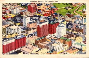 Iowa Des Moines Aerial View Downtown District