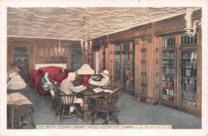 Hotel Dennis Library, Atlantic City, N.J., Very Early Postcard, Unused