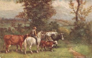 R.F.McIntyre. The Fragant Meads. Horses Tuck Oilette Happy England Ser. PC #