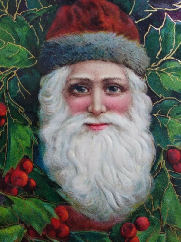 Fantastic Santa Claus Vintage Christmas Postcard Embossed Series 1480 Germany 