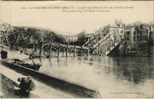 CPA creil le grand pont de fer destroyed not only - the great war (1207818) 