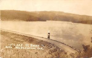 Mountainburg Arkansas birds eye view Lake Fort Smith real photo pc Y14224