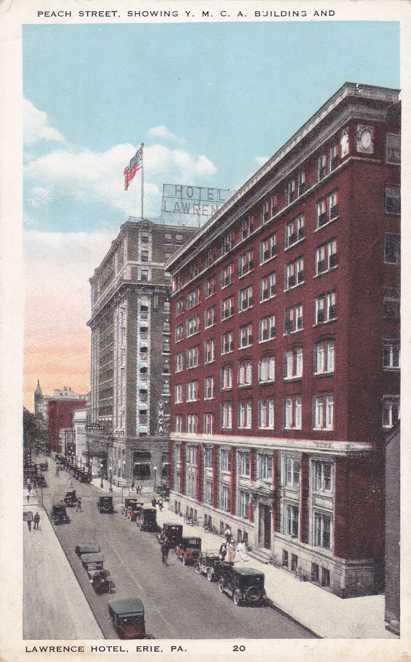 YMCA and Lawrence Hotel - Peach Street, Erie PA, Pennsylvania - WB