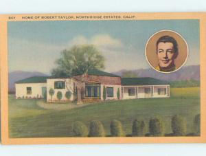 Linen Actor ROBERT TAYLOR HOME Northridge - Los Angeles California CA hJ5303