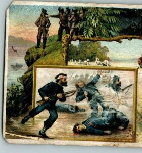 Vintage 1892 Victorian Trade Card Arbuckle Coffee - Mississippi Civil War Scenes