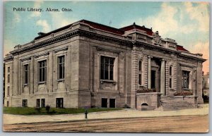 Akron Ohio 1914 Postcard Public Library