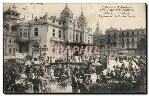 Monaco - Monte Carlo - Casino Square - Terrace Cafe de Paris - Old Postcard