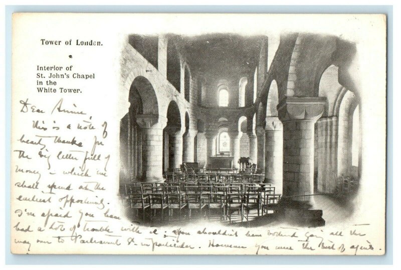 Interior Of St. John's Chapel In The White Tower Of London UK Postcard