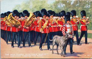 The Irish Guards With Their Mascot London Vintage Postcard C319