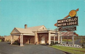 BELLMAWR, New Jersey NJ    MONTICELLO MOTOR LODGE   Roadside Motel  Postcard
