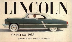 Car Auto Promo 1953 Lincoln Capri Vintage Postcard