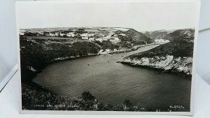 Antique Rp Postcard Aerial View of Upper and Lower Solva Pembokeshire RealPhoto.