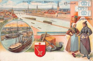 Advertising Chocolat Suchard Germany Bremen Anchor Steamboat postcard B978
