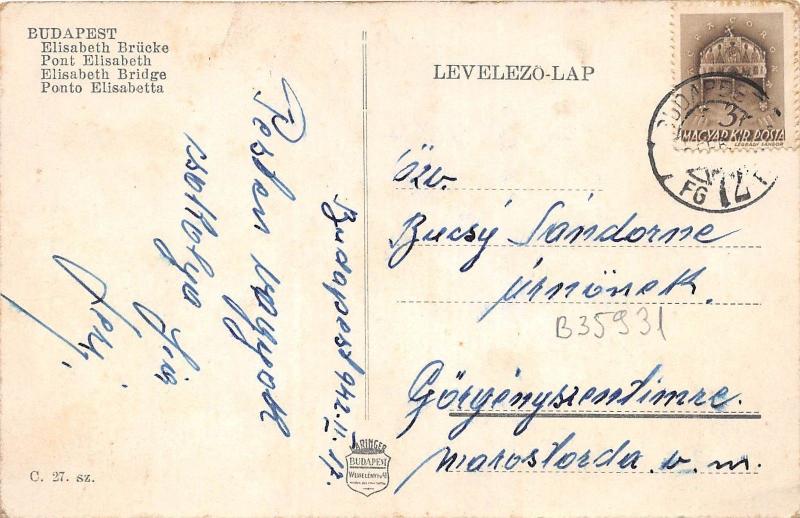 B35931 Budapest Elisabeth bridge    hungary