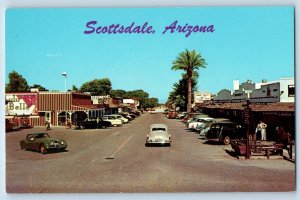 Scottdale Arizona AZ Postcard Famous West Most Western Town Street Scene c1960