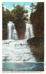 WATKINS GLEN, New York NY  MINNEHAHA & TWIN FALLS~PILLAR OF BEAUTY *3* Postcards