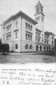 Federal Building Savannah Georgia 1906 postcard