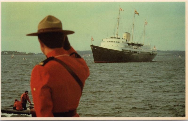 Royal Yacht Charlottetown PEI Mountie RCMP 1983 Charles & Diana Postcard E29