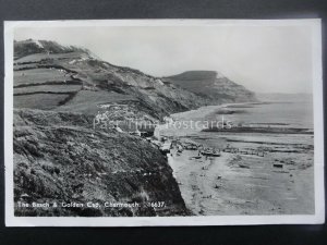 Dorset CHARMOUTH The Beach & Golden Cap c1940's RP Postcard by Salmon 16637