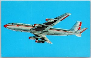 American Airlines 707 Jet Flag Ship, First With Jets Across The U.S.A., Postcard