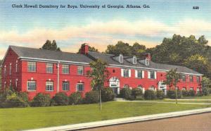 Athens, GA  UNIVERSITY OF GEORGIA-Clark Howell Boys Dorm  c1940's Linen Postcard