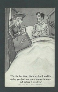 1945 Vintage Humor Last Chance To Get Out Before I Get In Sleeping Berth