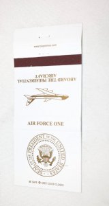 Air Force One Aircraft 30 Rear Strike Matchbook Cover