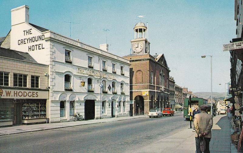 Greyhound Hotel Bridport 1970s Postcard