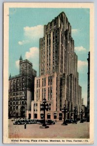 Aldred Building, Place d’Armes, Montreal Quebec, Vintage 1936 PECO Postcard