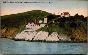 Vtg 1910s Light House On Yerba Buena Island San Francisco California CA Postcard