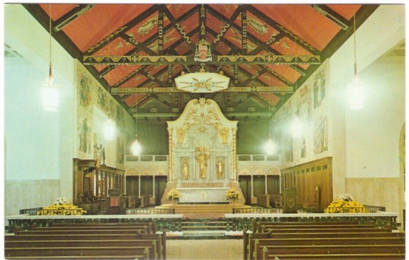 Roman Catholic Church Sanctuary, St Augustine, Florida, Vintage Chrome Postcard