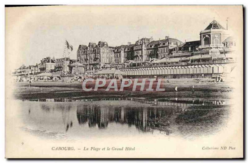 Old Postcard Cabourg The Beach and the grand hotel