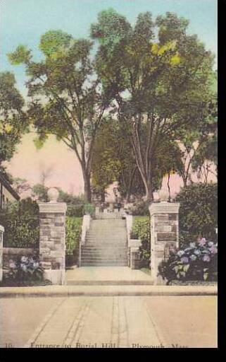 Massachusetts Plymouth Entrance to Burial Hill Albertype