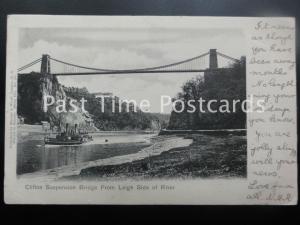 c1903 Bristol CLIFTON SUSPENSION BRIDGE from Leigh Side of River, Undivided Back