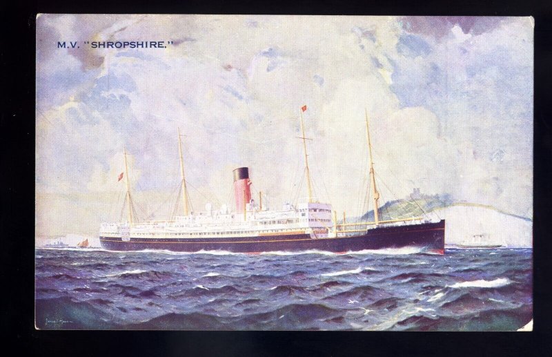 LS3583 - UK Liner - Bibby Line - Shropshire - Artist - James S. Mann - postcard