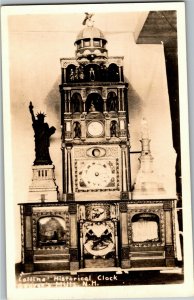 RPPC Collins Historical Clock George's Mills NH Vintage Postcard I23