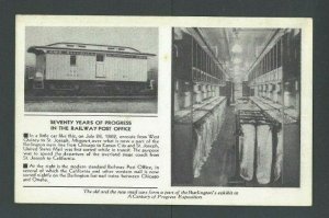 1933 Post Card Chicago Worlds Fair Century Of Progress Postal Car Exhibit
