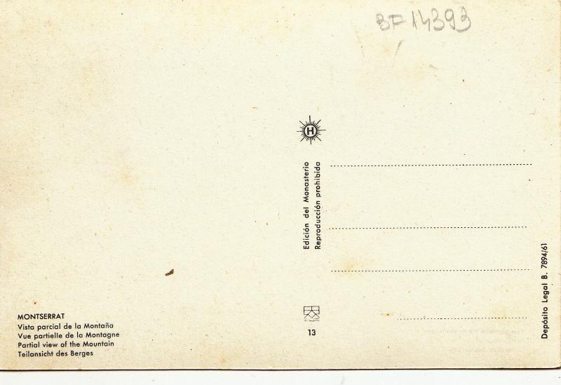 BF14393 montserrat vista parcial de la montana  france front/back image